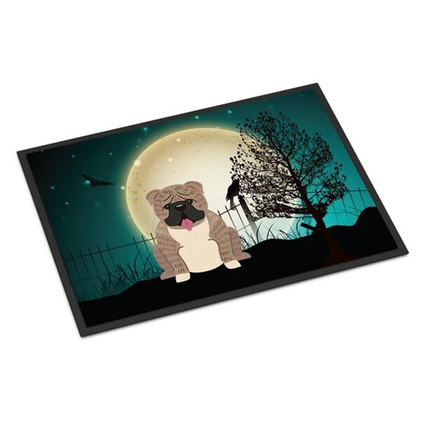 Carolines Treasures Halloween Scary English Bulldog Grey Brindle Indoor or Outdoor Mat, 24 x 0.25 x 36 in. BB2316JMAT - main